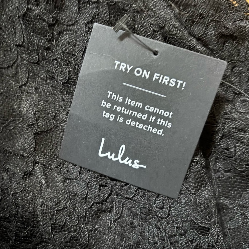 Lulus Sensationally Poised Black Lace Long Sleeve Maxi Dress Size Large New Tag - Picture 8 of 8